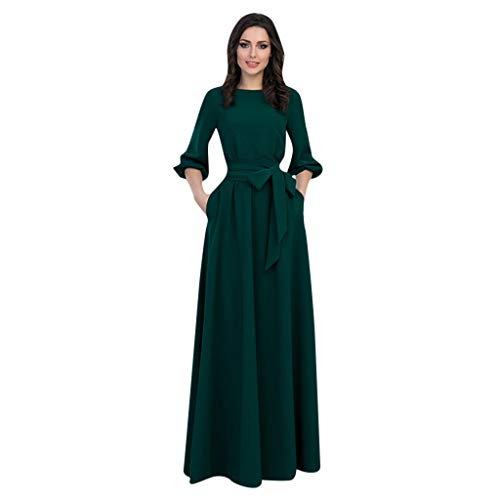Generic Cocktailkleid Damen Kleider Partykleid Oversize Vintage Rundhals Cordkleider Langarm Abendkleider Brautkleid mit...
